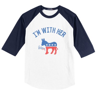 Vintage Im With Her Hillary Clinton Gift Baseball Sleeve Shirt