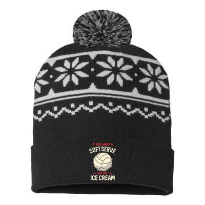 Volleyball If You Want A Soft Serve Voleyball USA-Made Snowflake Beanie