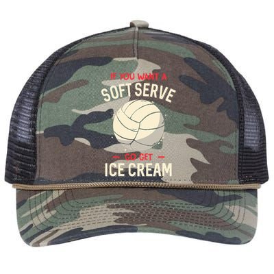 Volleyball If You Want A Soft Serve Voleyball Retro Rope Trucker Hat Cap