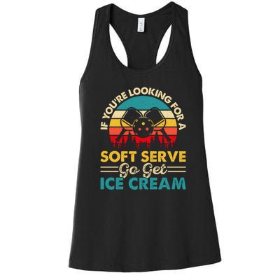 Vintage If You Looking For A Soft Serve Pickleball Gift Women's Racerback Tank