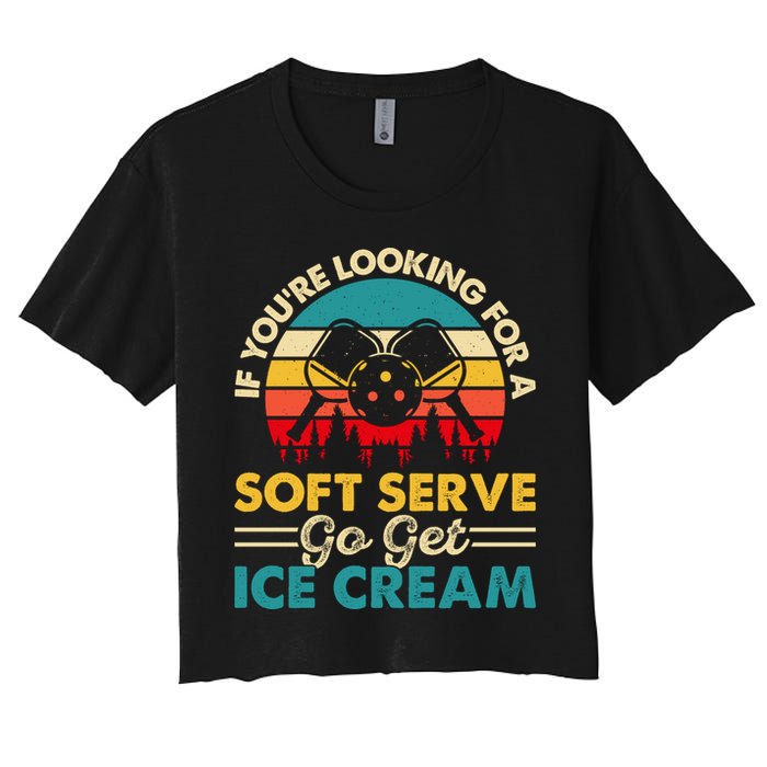 Vintage If You Looking For A Soft Serve Pickleball Gift Crop Top
