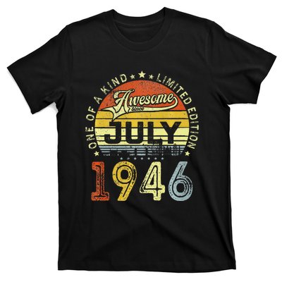 Vintage July 1946 Limited Edition 77th Bday 77 Years Old T-Shirt