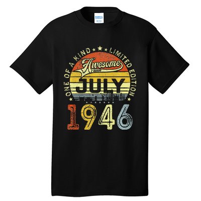 Vintage July 1946 Limited Edition 77th Bday 77 Years Old Tall T-Shirt