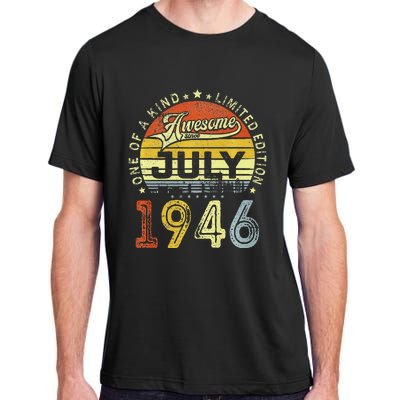 Vintage July 1946 Limited Edition 77th Bday 77 Years Old Adult ChromaSoft Performance T-Shirt