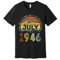 Vintage July 1946 Limited Edition 77th Bday 77 Years Old Premium T-Shirt