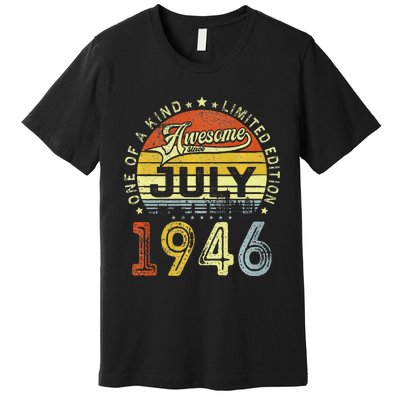 Vintage July 1946 Limited Edition 77th Bday 77 Years Old Premium T-Shirt