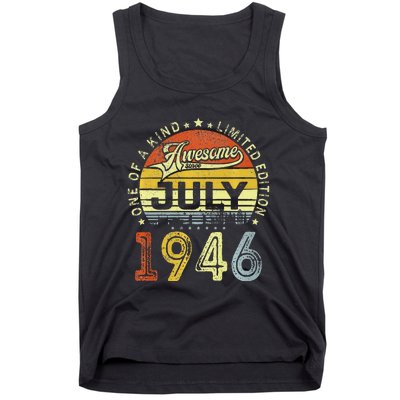 Vintage July 1946 Limited Edition 77th Bday 77 Years Old Tank Top