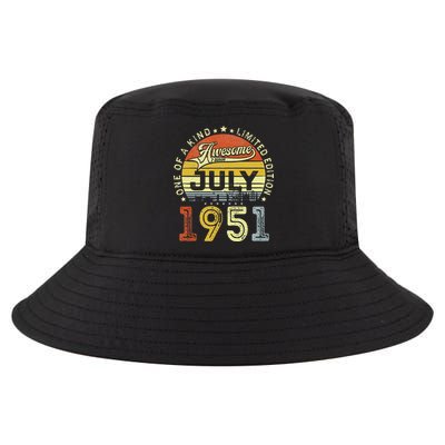 Vintage July 1951 Limited Edition 72nd Bday 72 Years Old Cool Comfort Performance Bucket Hat