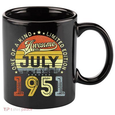 Vintage July 1951 Limited Edition 72nd Bday 72 Years Old 11oz C Handle Ceramic Mug