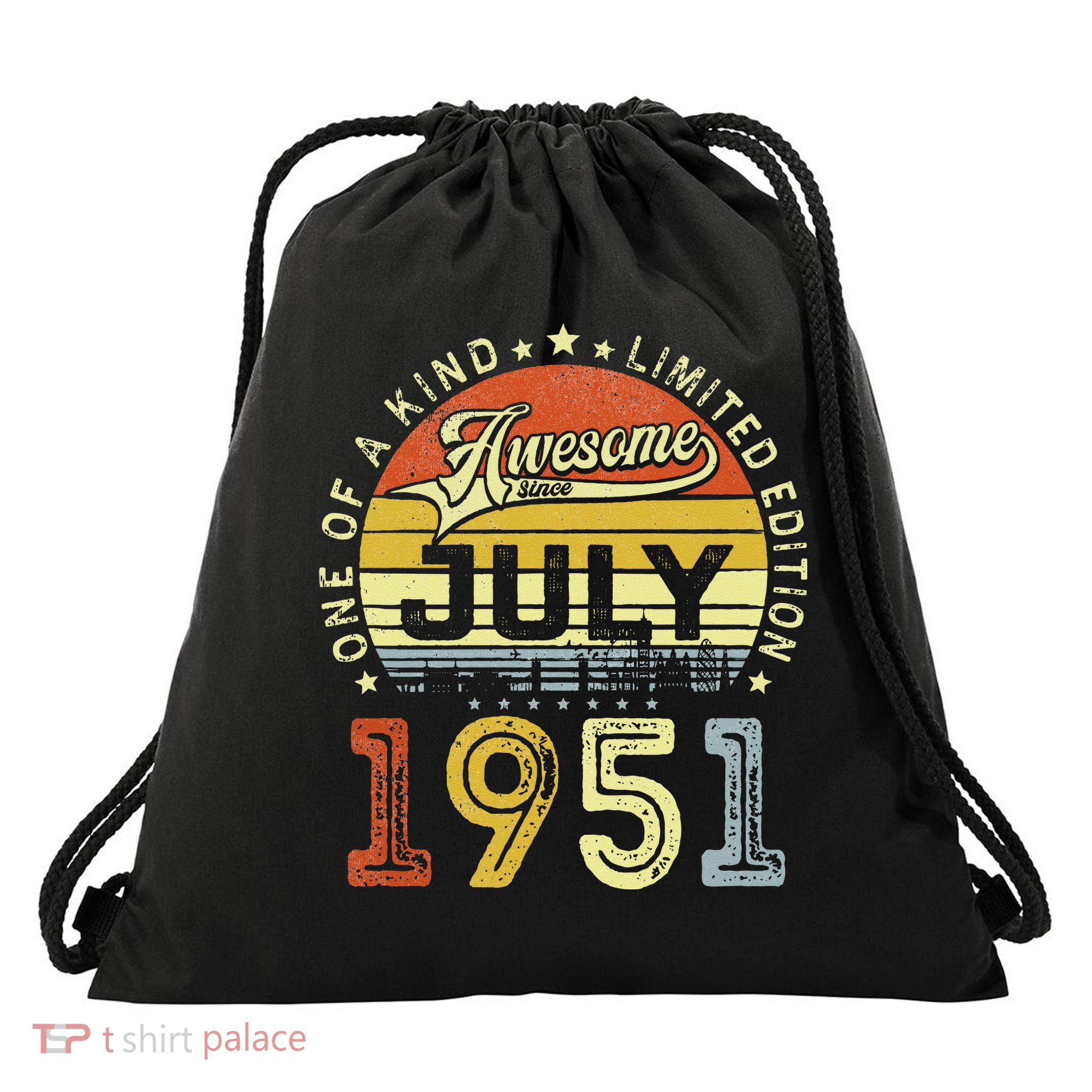 Vintage July 1951 Limited Edition 72nd Bday 72 Years Old Drawstring Bag
