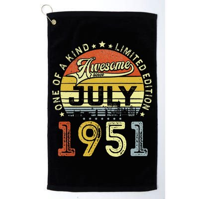 Vintage July 1951 Limited Edition 72nd Bday 72 Years Old Golf Towel