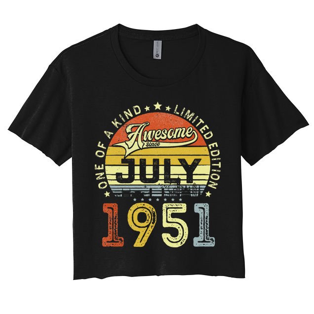 Vintage July 1951 Limited Edition 72nd Bday 72 Years Old Crop Top