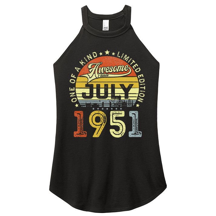 Vintage July 1951 Limited Edition 72nd Bday 72 Years Old Women's Perfect Tri Rocker Tank