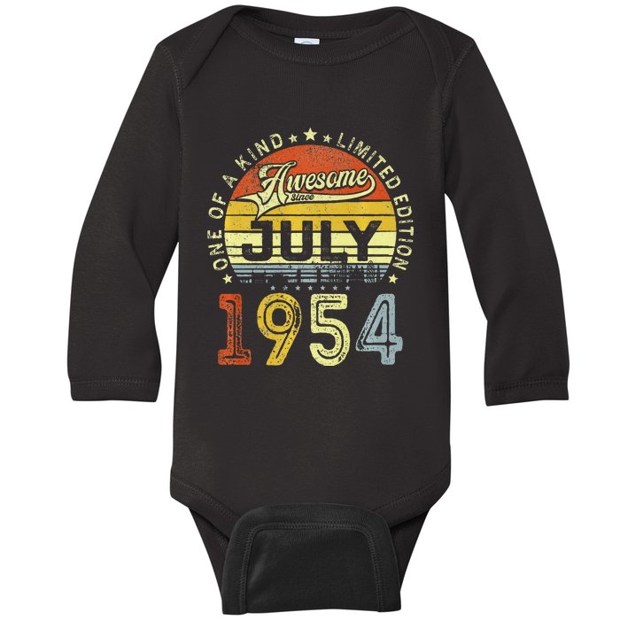 Vintage July 1954 Limited Edition 69th Bday 69 Years Old Baby Long Sleeve Bodysuit