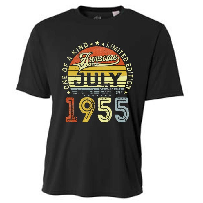 Vintage July 1955 Limited Edition 68th Bday 68 Years Old Cooling Performance Crew T-Shirt