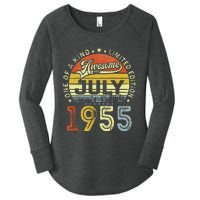 Vintage July 1955 Limited Edition 68th Bday 68 Years Old Women's Perfect Tri Tunic Long Sleeve Shirt