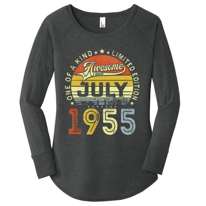 Vintage July 1955 Limited Edition 68th Bday 68 Years Old Women's Perfect Tri Tunic Long Sleeve Shirt