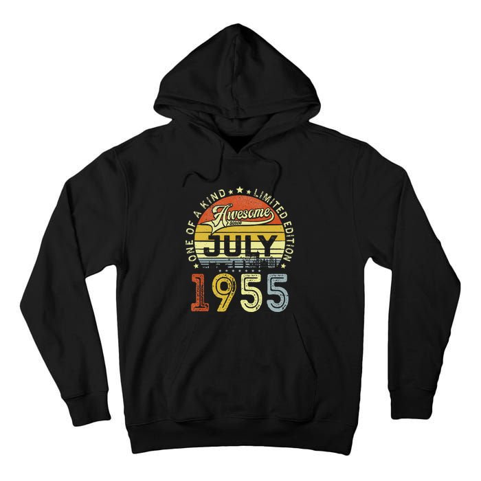 Vintage July 1955 Limited Edition 68th Bday 68 Years Old Tall Hoodie