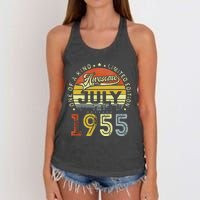 Vintage July 1955 Limited Edition 68th Bday 68 Years Old Women's Knotted Racerback Tank