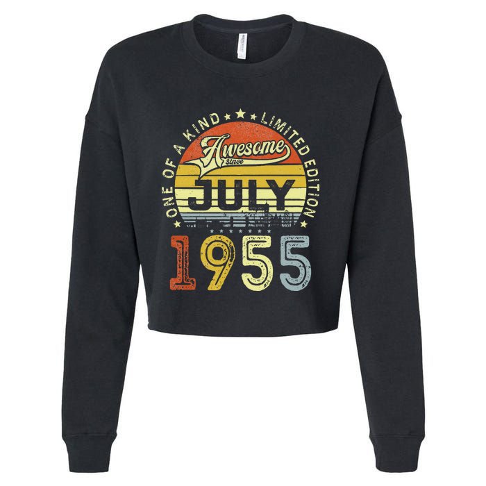 Vintage July 1955 Limited Edition 68th Bday 68 Years Old Cropped Pullover Crew