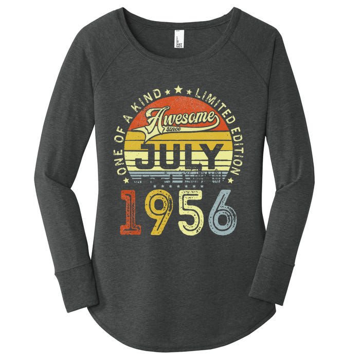 Vintage July 1956 Limited Edition 67th Bday 67 Years Old Women's Perfect Tri Tunic Long Sleeve Shirt