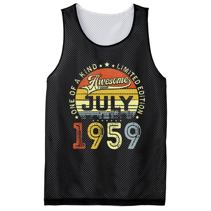 Vintage July 1959 Limited Edition 64th Bday 64 Years Old Mesh Reversible Basketball Jersey Tank