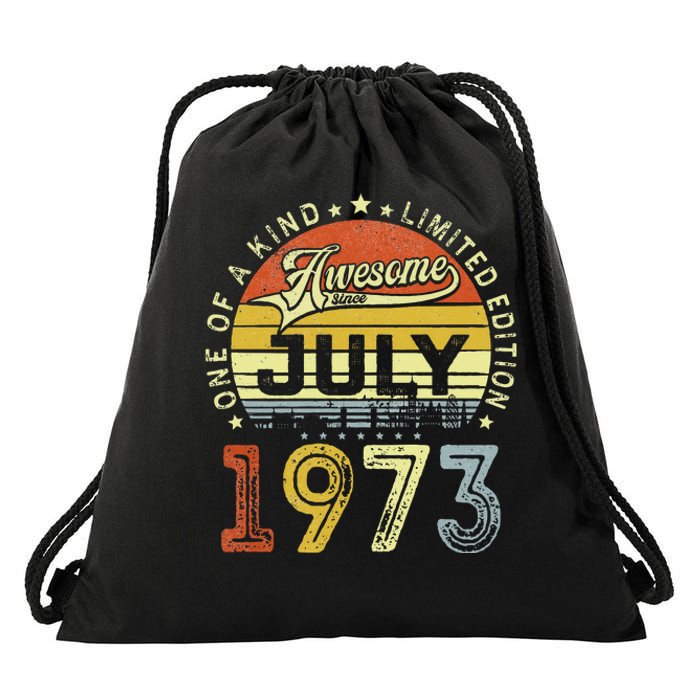 Vintage July 1973 Limited Edition 50th Bday 50 Years Old Drawstring Bag