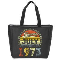 Vintage July 1973 Limited Edition 50th Bday 50 Years Old Zip Tote Bag