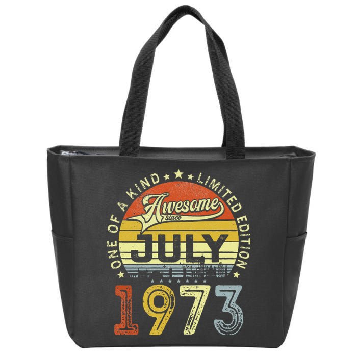 Vintage July 1973 Limited Edition 50th Bday 50 Years Old Zip Tote Bag