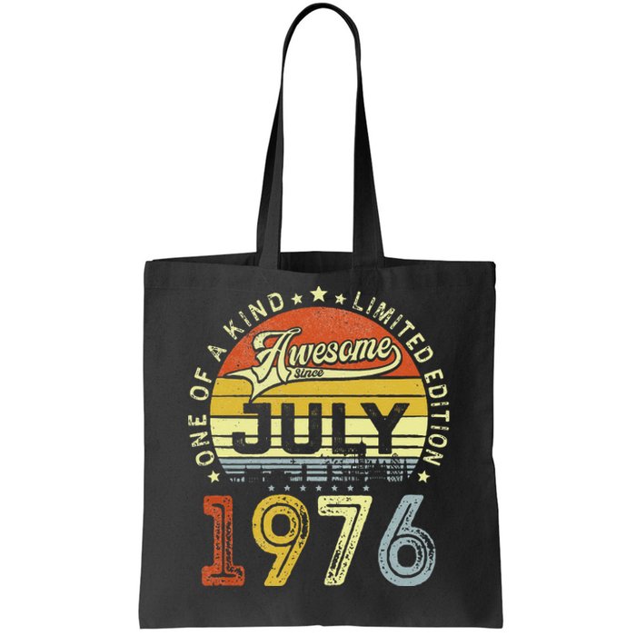 Vintage July 1976 Limited Edition 47th Bday 47 Years Old Tote Bag