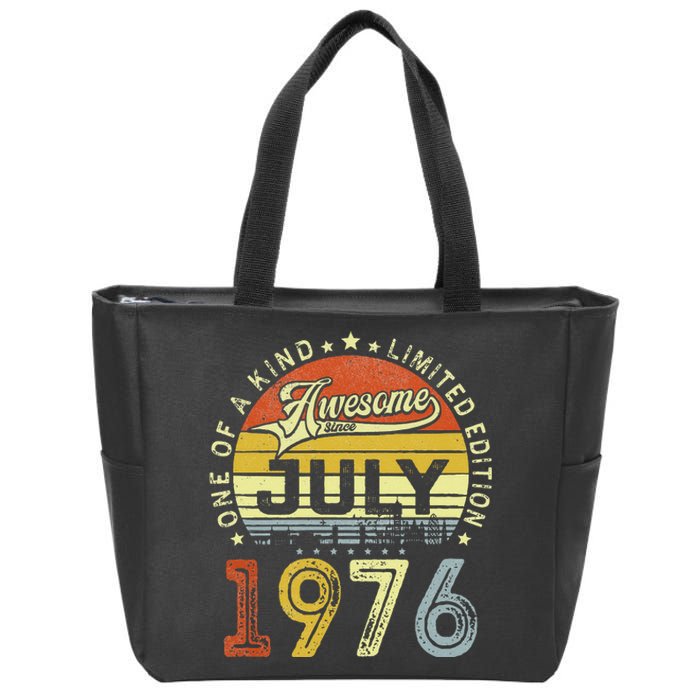 Vintage July 1976 Limited Edition 47th Bday 47 Years Old Zip Tote Bag