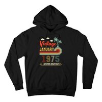 Vintage January 1975 Limited Edition 50 Years Old Birthday Hoodie