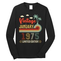 Vintage January 1975 Limited Edition 50 Years Old Birthday Long Sleeve Shirt