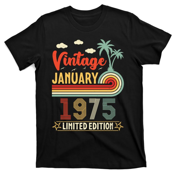 Vintage January 1975 Limited Edition 50 Years Old Birthday T-Shirt