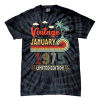 Vintage January 1975 Limited Edition 50 Years Old Birthday Tie-Dye T-Shirt