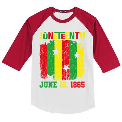 Vintage Juneteenth 1965 Freedom Black History June 19 Funny Gift Kids Colorblock Raglan Jersey