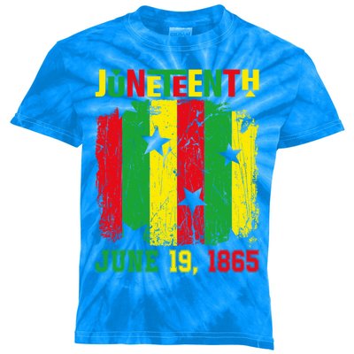 Vintage Juneteenth 1965 Freedom Black History June 19 Gift Kids Tie-Dye T-Shirt