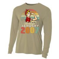 Vintage January 2007 16th Birthday 16 Years Old Womens Cooling Performance Long Sleeve Crew