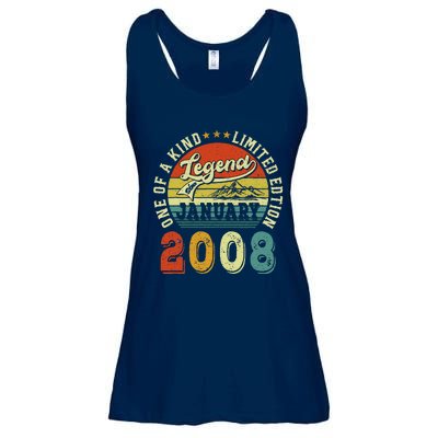 Vintage January 2008 15 Years Old 15th Birthdays Gifts Ladies Essential Flowy Tank