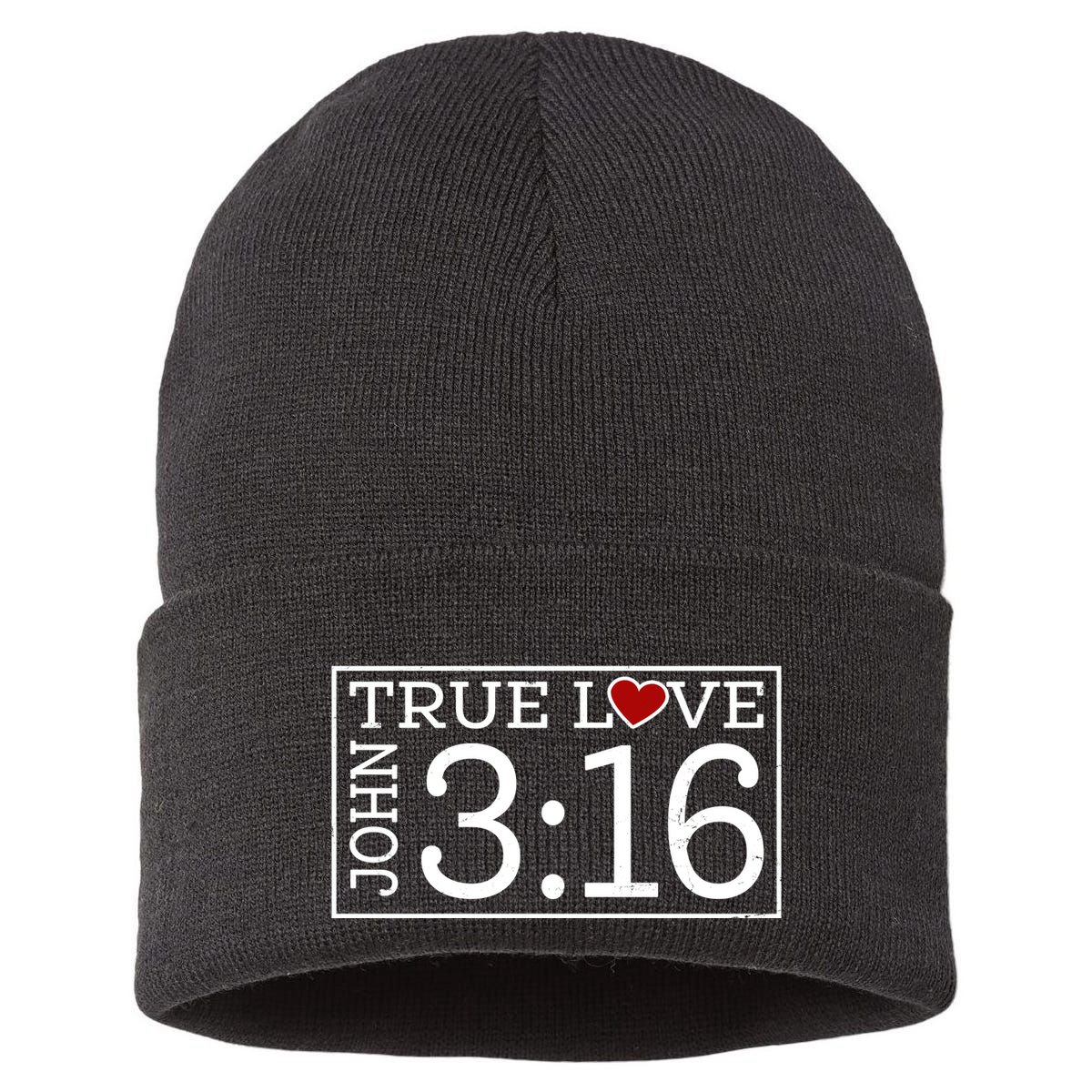 Valentines John 316 True Love Jesus Christian Faith Sustainable Knit Beanie