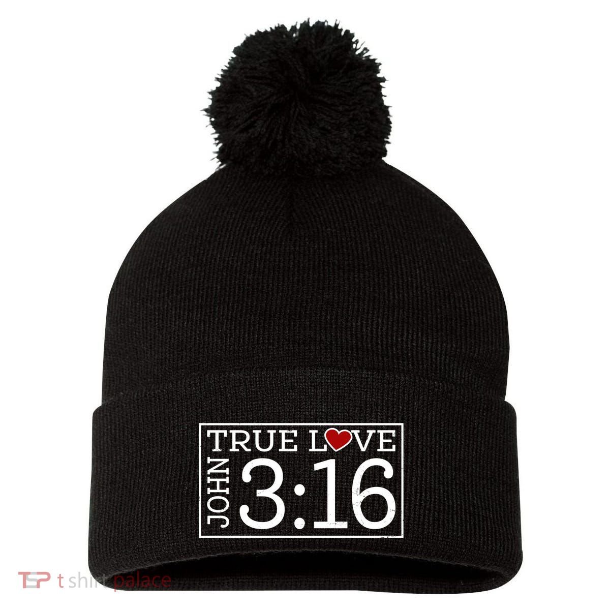 Valentines John 316 True Love Jesus Christian Faith Pom Pom 12in Knit Beanie