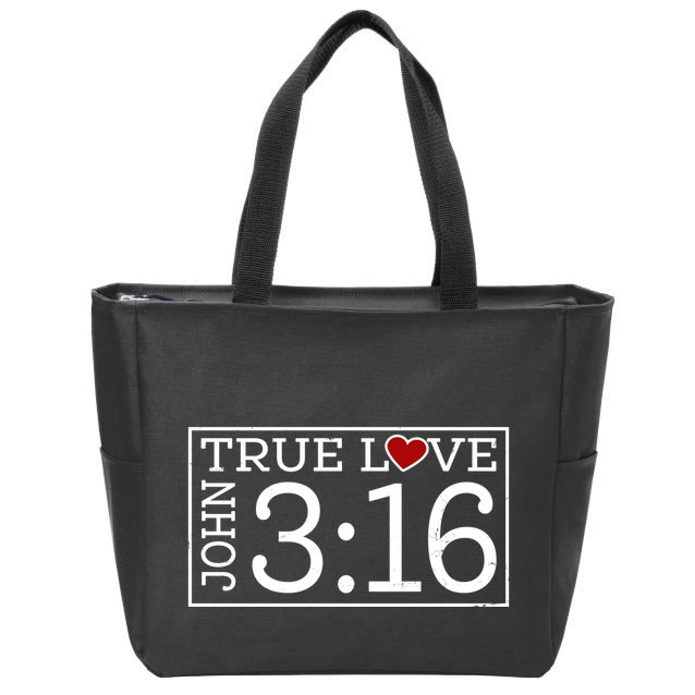 Valentines John 316 True Love Jesus Christian Faith Zip Tote Bag