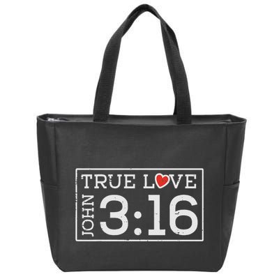 Valentines John 316 True Love Jesus Christian Zip Tote Bag