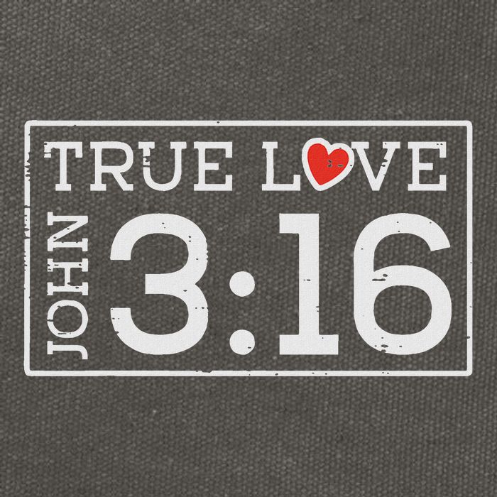 Valentines John 316 True Love Jesus Christian Cotton Canvas Backpack
