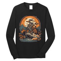 Vintage Japanese Art Samurai Duck Long Sleeve Shirt