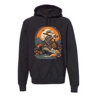 Vintage Japanese Art Samurai Duck Premium Hoodie