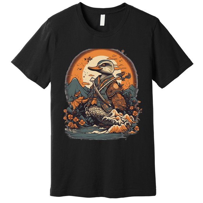 Vintage Japanese Art Samurai Duck Premium T-Shirt