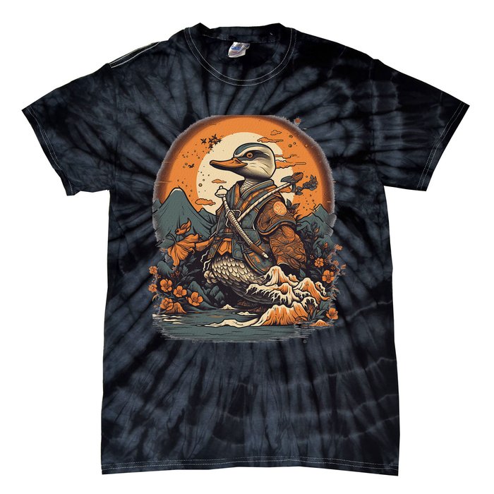 Vintage Japanese Art Samurai Duck Tie-Dye T-Shirt