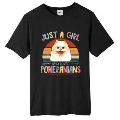 Vintage Just A Girl Who Loves Pomeranians Dog Lovers Gift Tall Fusion ChromaSoft Performance T-Shirt