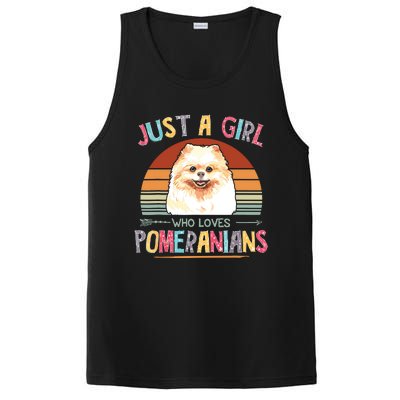 Vintage Just A Girl Who Loves Pomeranians Dog Lovers Gift PosiCharge Competitor Tank